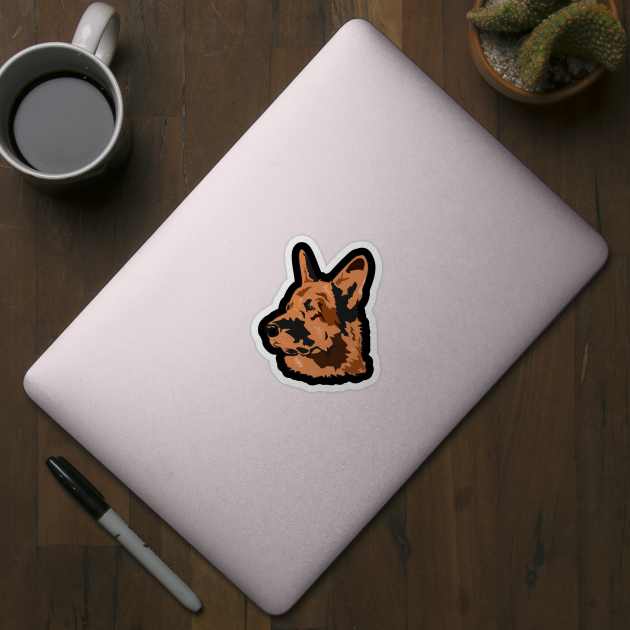 German Shepherd Vectorized Portrait by TaliDe